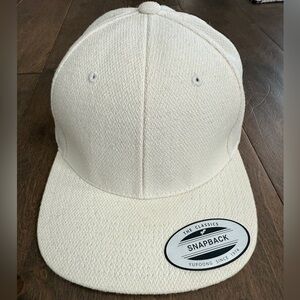 Yupoong The Classics Snapback Cap Wool Blend 6 Panel Natural Color NEW!